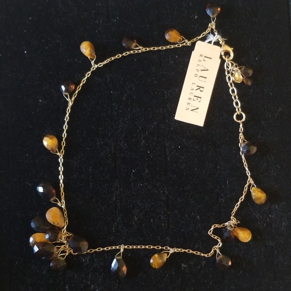 NWT Ralph Lauren Gold Necklace with Stones